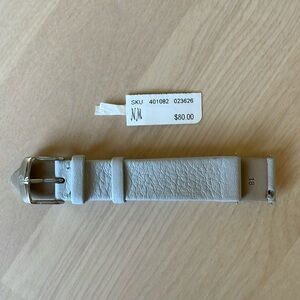 NWT Michele Leather Watch Strap, sz 18, light gray